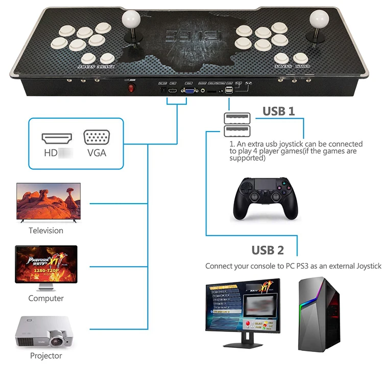 Factory price arcade game console 4018 Updated H8000 Games arcade Cabinet Juegos Caja arcade game Box 12 For Sale