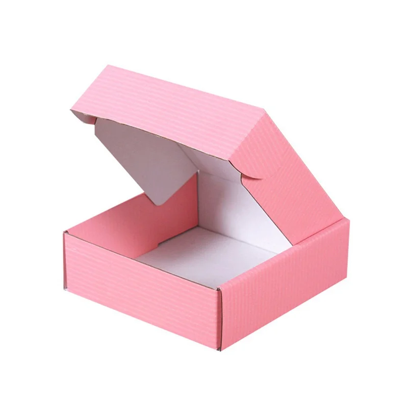 Custom pink corrugated mailer box shipping box for shoes wigs logo customized