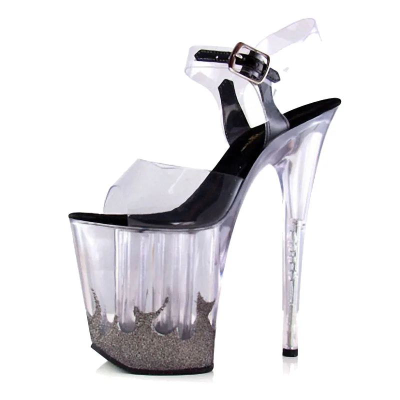 Transparent Crystal High Heels 20 Cm Thin Heel Club Sandals for