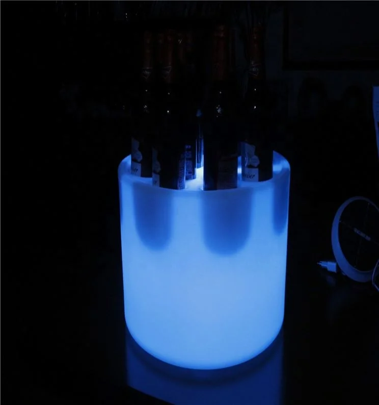 High Quality LED Bar Ware Round Tray Ice Bucket Wine Beverage Cold Beer champagne for Parties/home/bars Outdoor and