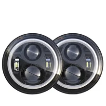 DOT E9 Super Bright High Low Beam DRL Turn Singal White Amber Angel Eye car 7 inch round led headlight for car or truck