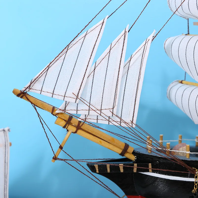Voile en bois créatif bateau pirate style méditerranéen Décoration de bureau à faire soi-même (B