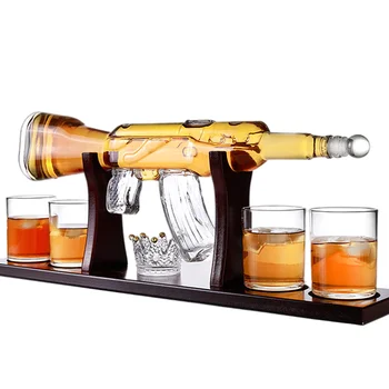 Ak 47 Gun Shape Glass Bottle Decanter Wine Whiskey Decanter Set For ...