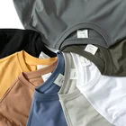 High Quality 100% bamboo cotton Summer Custom LOGO T-shirt Men's Blank roundneck Plain Premium Cotton 300 gsm polo t shirt