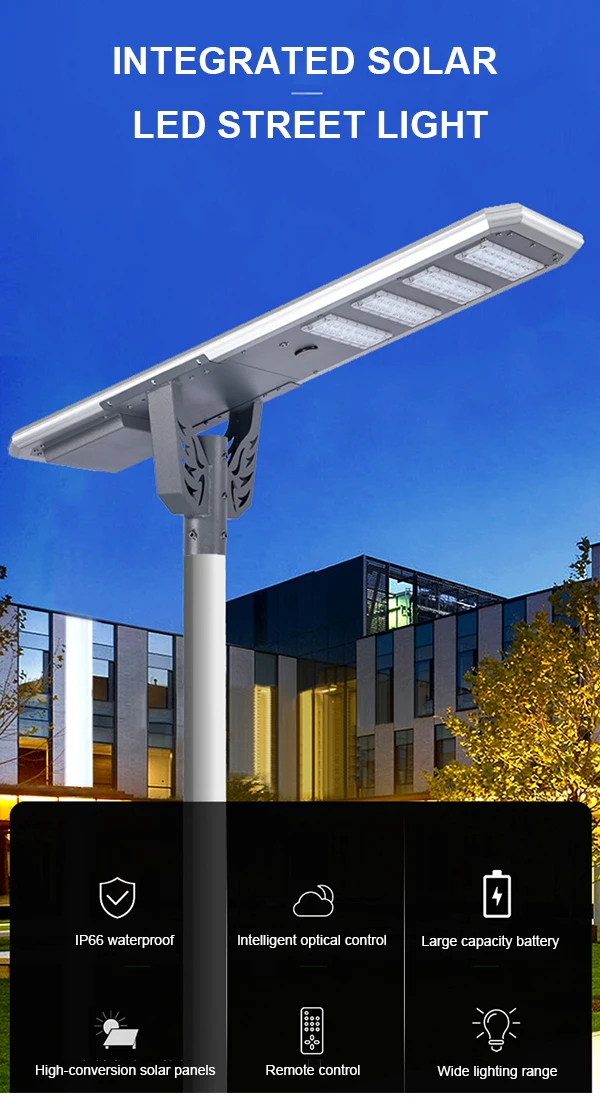Energy Saving IP65 Waterproof Integrated All in One Solar Streetlight Outdoor 60W 100W 150W 200W 250W Solar Led Street light