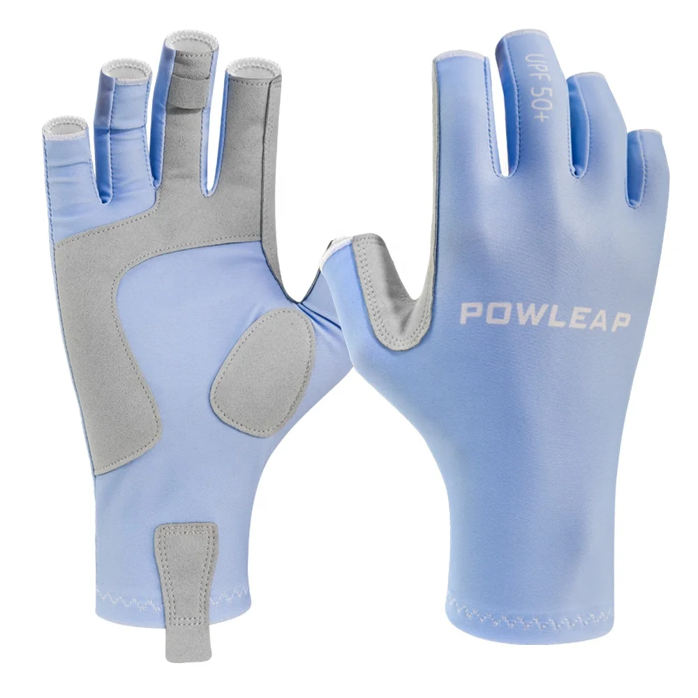 Powleap High Quality Breathable UV Protection Fly Fishing Gloves Half Finger Summer Gloves Factory
