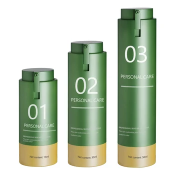 ECO Friendly Luxury 15ml 30ml 50ml PP Plastic Cosmetic Packaging Custom Replaceable Inner Airless Pump Bottle for Lotion