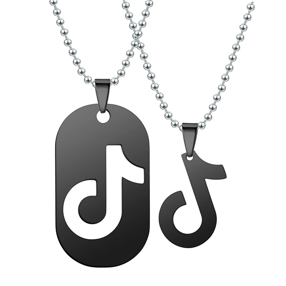 Manufacturer Wholesale Internet Celebrity Couples Necklace Titanium Steel Pendant Necklace Accessories