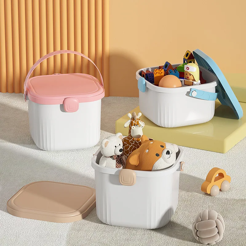 Large Capacity Cartoon-Style Toys Organizer Portable Latch Case Baby's Items Storage Box Made of Durable Plastic