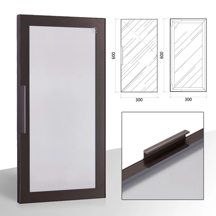 Powder Coated Aluminum Extrusion Profiles Modern Minimalist Luxury Custom Metal Invisible Door Frames for Kitchen Cabinet