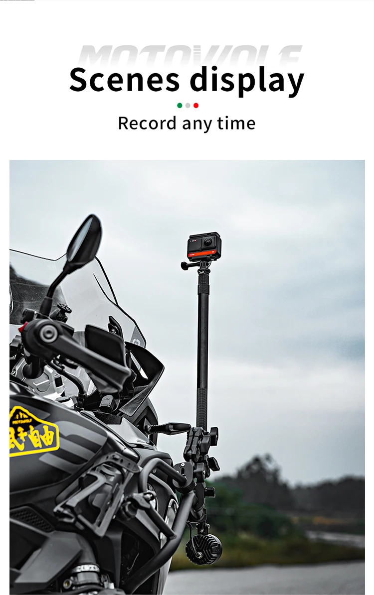 MOTOWOLF Motorcycle Multifunctional Adjustable Aluminum Alloy Camera Holder for Motorcycle