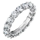 Fashion Zircon Zircon Fashion Designer Gemstone Paved Diamond S925 Silver Ring Women Real White Gold Marriage Wedding Zircon Rings