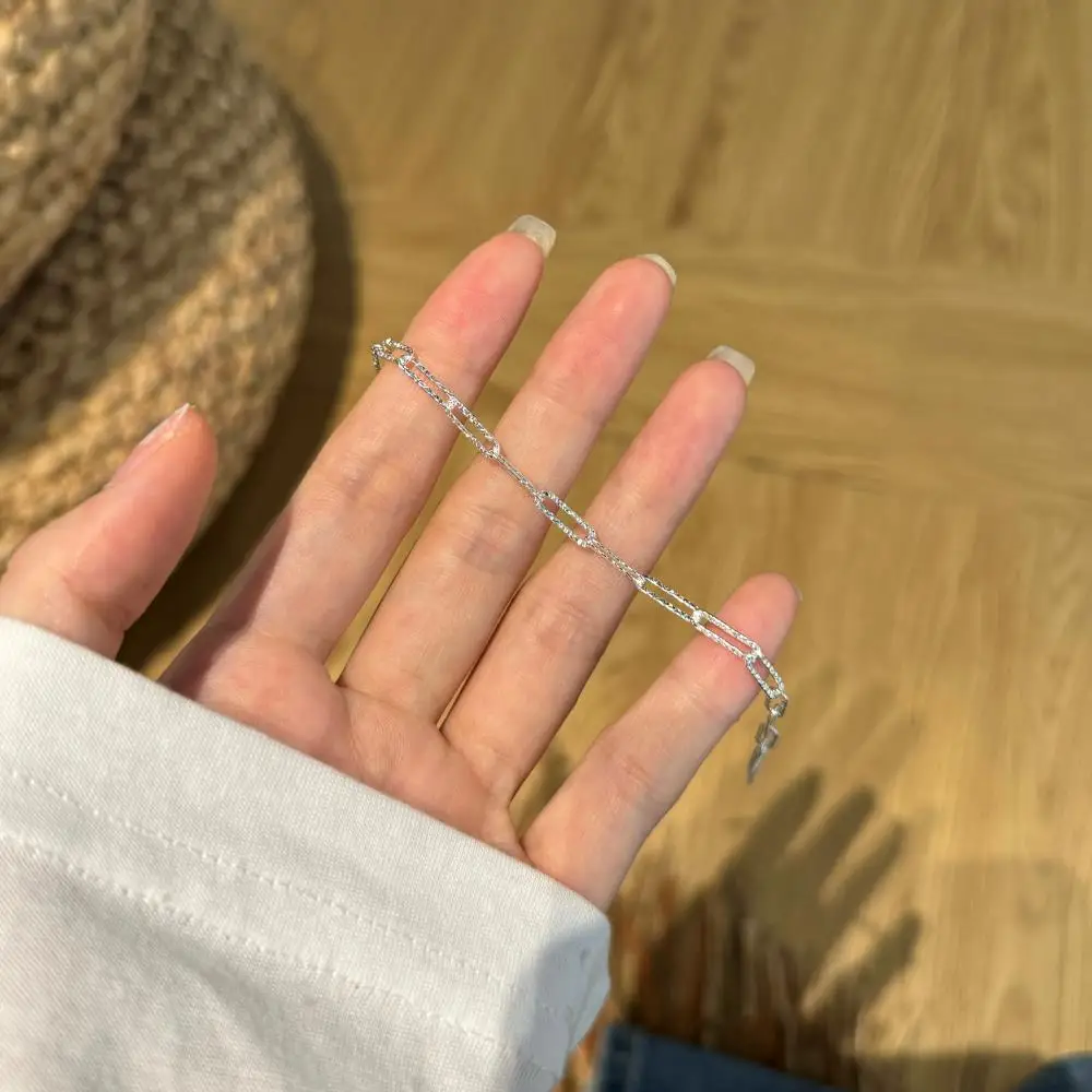 KAKODIY Ms. KAKODIY shows adjustable simple personality luxury custom 925 sterling silver paper clip chain bracelet for women detail 6