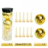 2 bolas doradas + 10 clavos de madera de 54 mm
