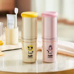 Portable Self-Designed Nordic Style Toothbrush Storage Box and Travel Wash Cup Set Plastic Toothbrush and Couple Cup