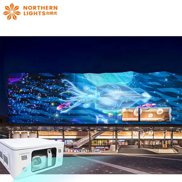 Outdoor Large Building Screen Mapping On Wall Projector Immersive Experience Much Content Interactive Projection