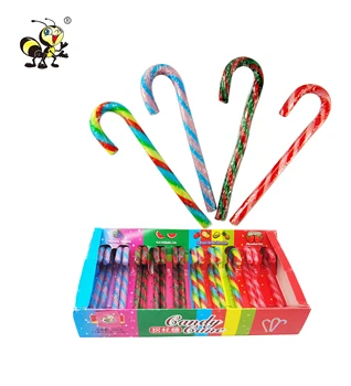 New Hot selling rainbow sticks many colors christmas hard candy cane Santa Sweet Hard Candy