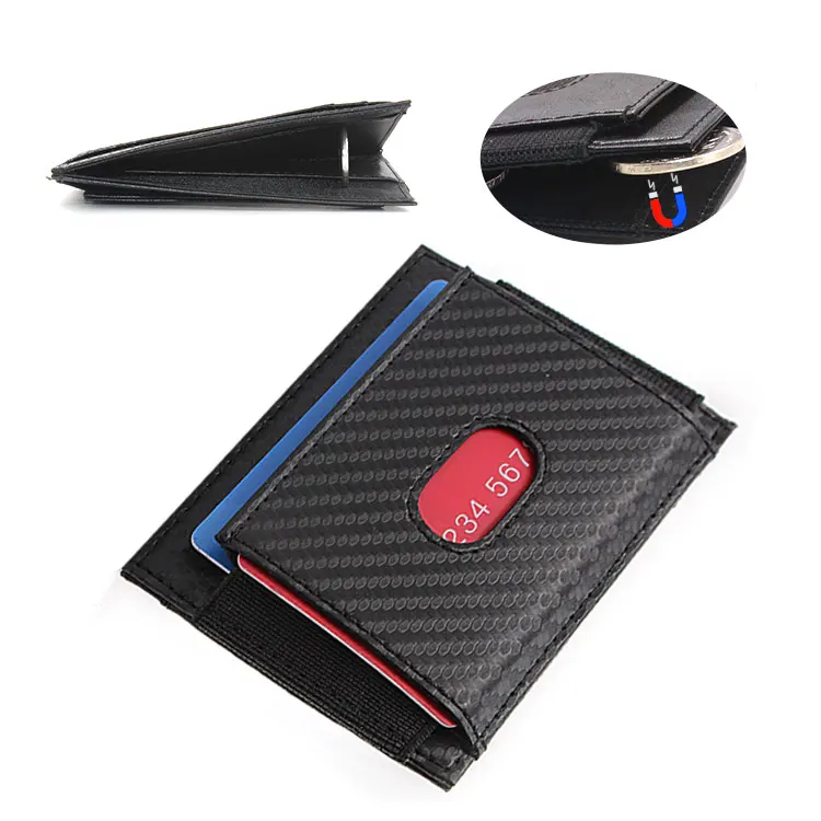 Full Grain Genuine Leather Card Holder Wallet Men Business Credit Card Holder Rfid Carbon Fiber Slim Card Holder Case Wallet