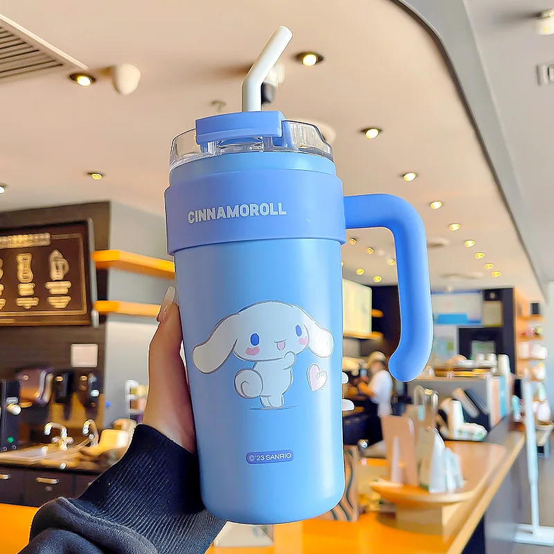 Cartoon Large Capacity Double Drink Kuromi Cup Sanrio Straw Cup High ...