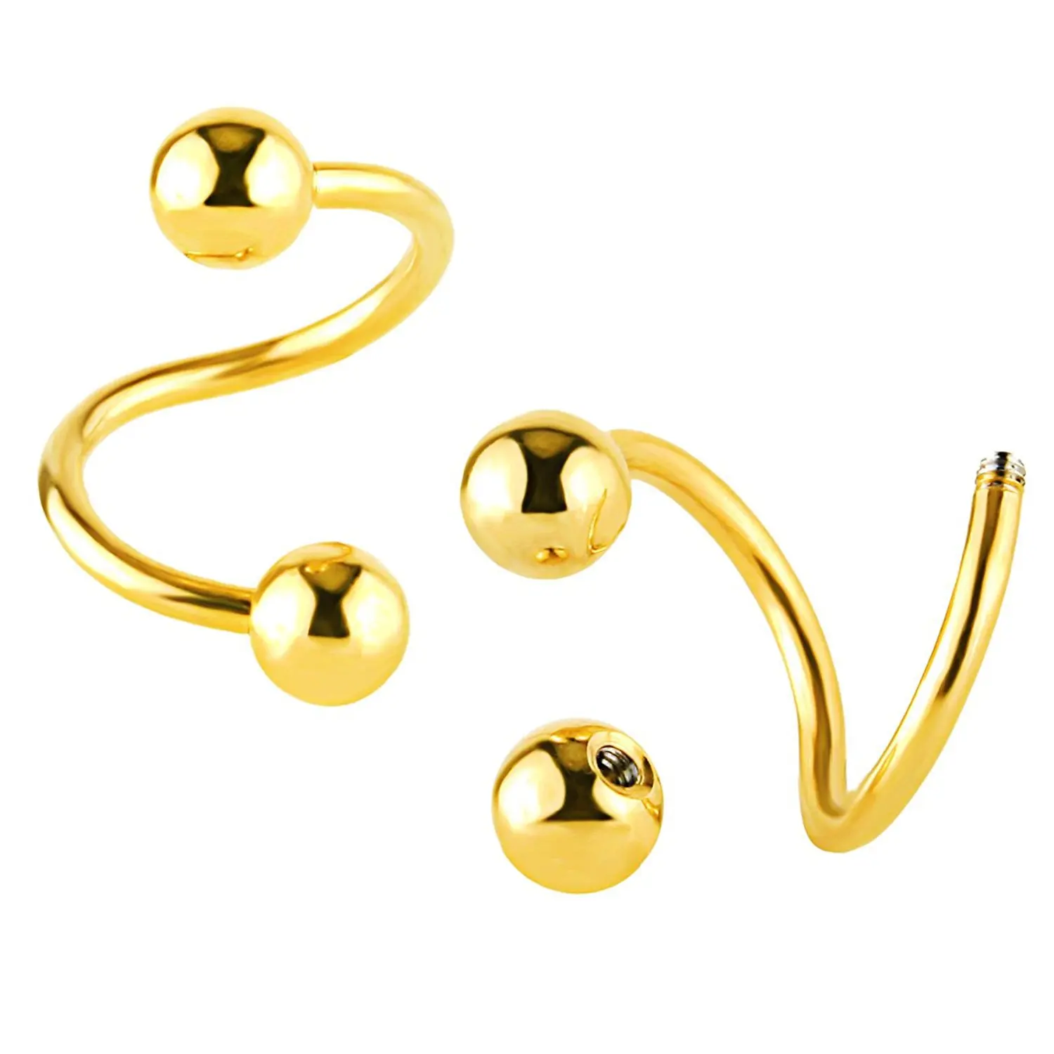 Wholesales Multi Use Color Plating 316l Medical Steel Piercing Jewelry S Bar Round Ball Nose Rings for Ladies