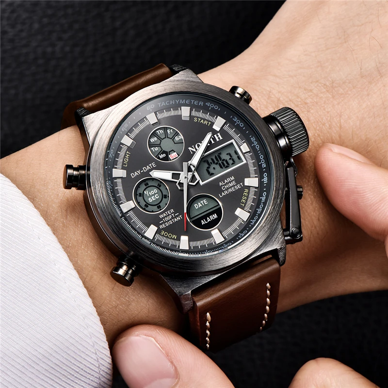 Mens Luxury Watches, North Luxury Quartz Watch Leather