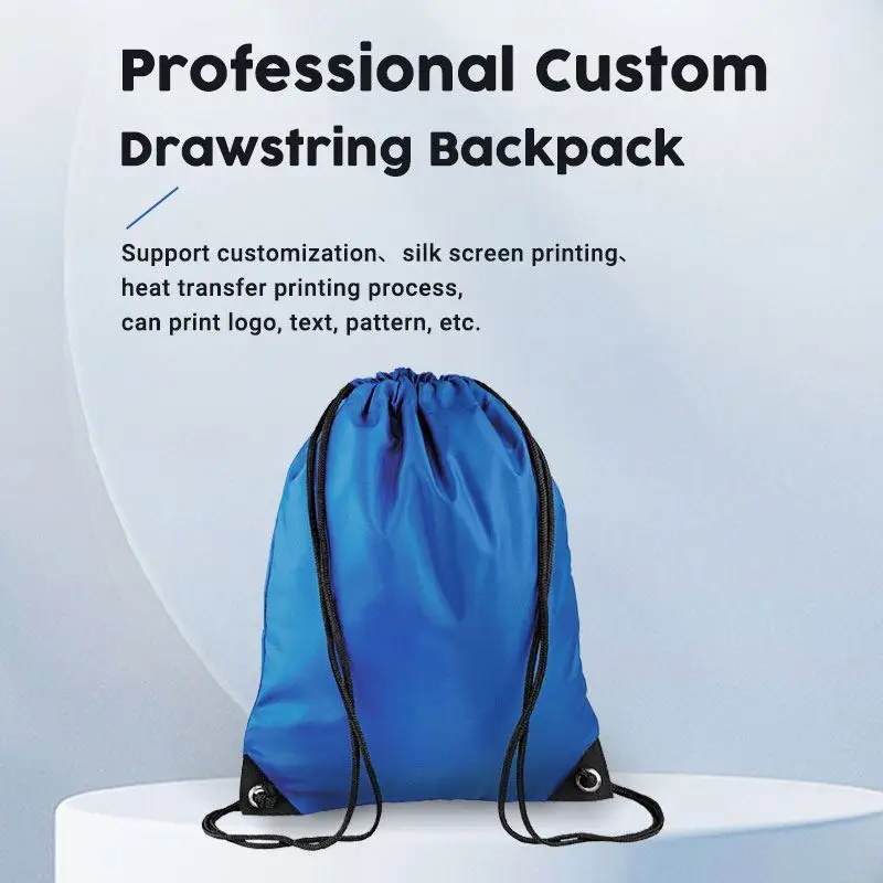 Sublimation String Nylon Waterproof Drawstring Bag Custom logo Polyester Custom Backpack Gym Sport Drawstring Bag with logo