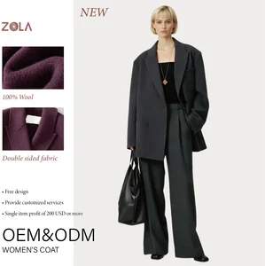 2026 Winter New Wool Double-Sided Ladies Suit Handmade Ni Short Simple and Fashionable Women's Coats