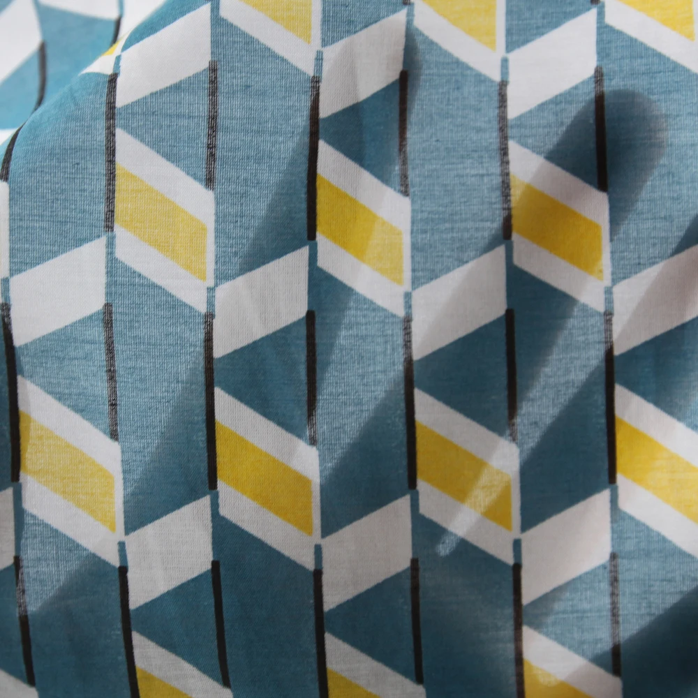 Супер мягкая Красивая хлопковая ткань с принтом 30% шелк 70% хлопок для юбки очень легкая