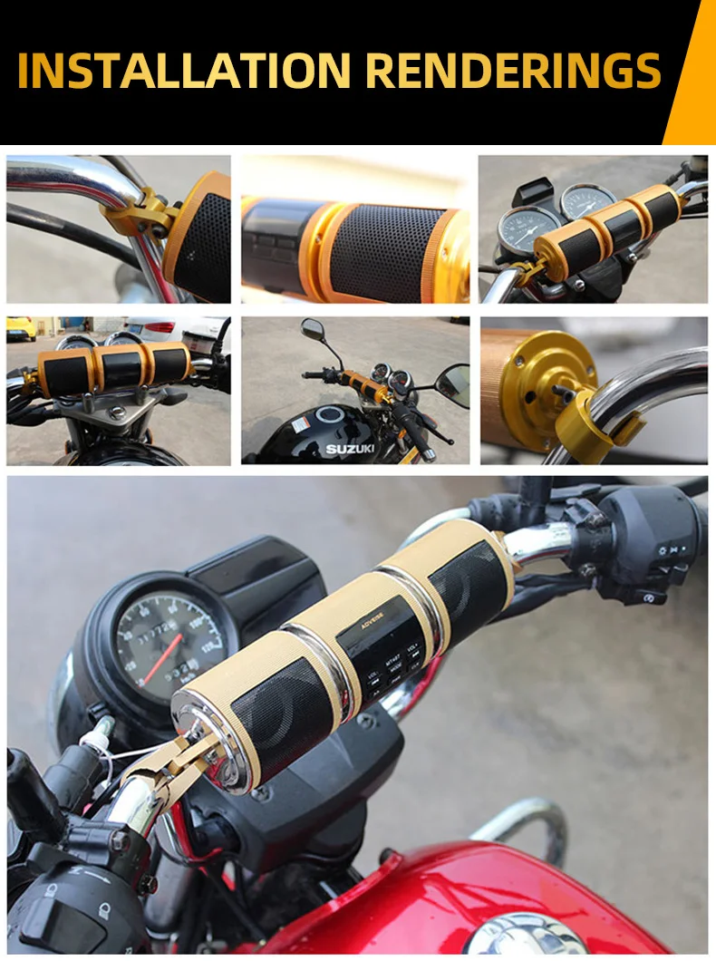 Motorcycle Audio Radio,Elegiant Waterproof Hi-fi Bt Motorcycle Scooter