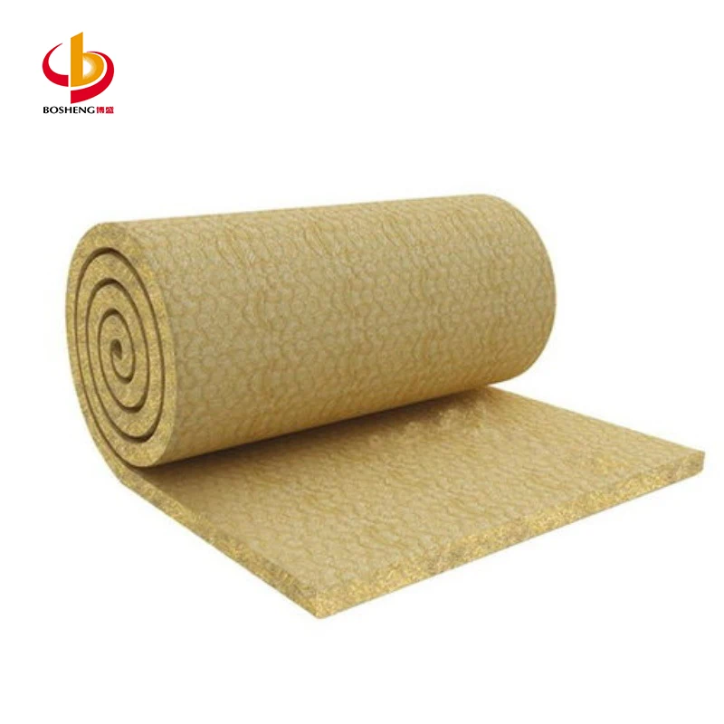 High Quality Acoustic Fireproof Thermal Insulation Mineral Wool Blanket with Wire Mesh 120kg/m3 Rock Wool Blanket factory
