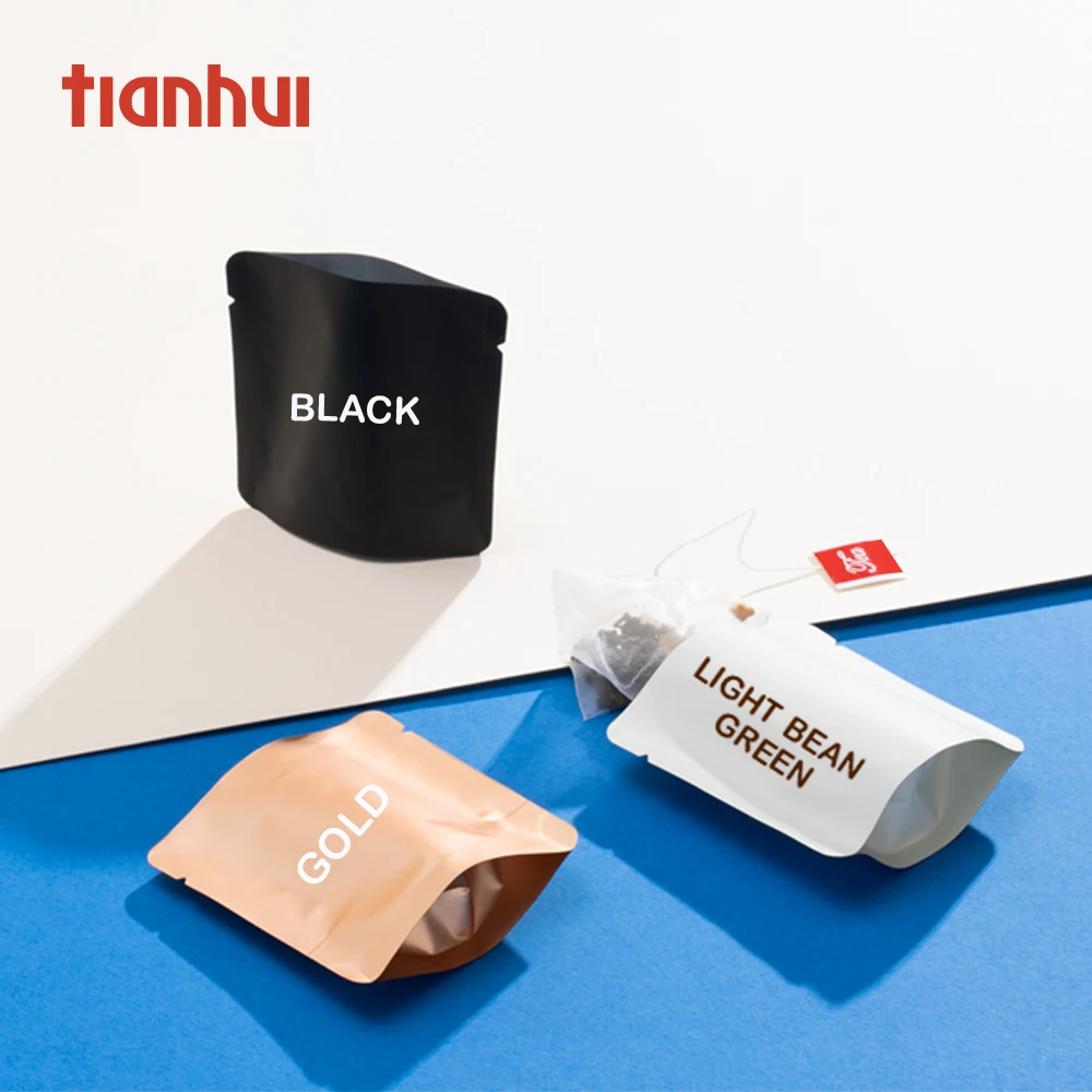 Tianhui Mini Square Custom Print Powder Tea Coffee Aluminum Foil Stand Up Bag