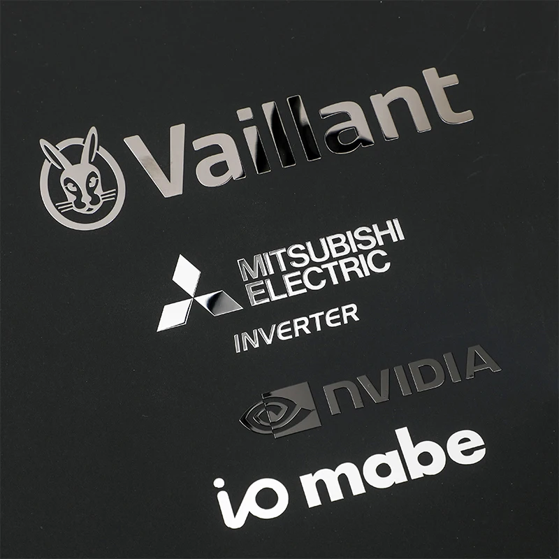 Custom Transferable logo Sticker  Gold Adhesive Metal Transfer Stickers Waterproof 3D Embossed Logo  Metallic UV DTF Sticker supplier