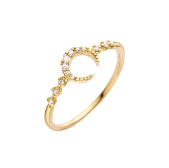 Women Valentine Sterling Silver 925 Custom Fine Brazilian 14k 18k 24K Gold Jewelry Wholesale Moon Ring manufacturers 2022 Hot