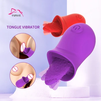 OEM Sex Toys For Woman Tongue-Shaped Vibrator Vagina Tongue Vibrator Clitoris Stimulation Flower Rose Tongue Licking Vibrator