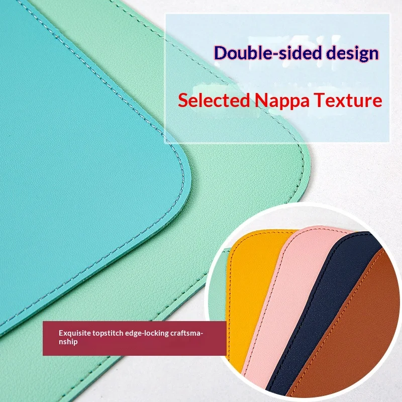 Cross-border In-stock Extra-large Dirt-resistant Waterproof Oil-proof Table Mat Suitable for Computer Dining Table Desk Two-tone preview 2