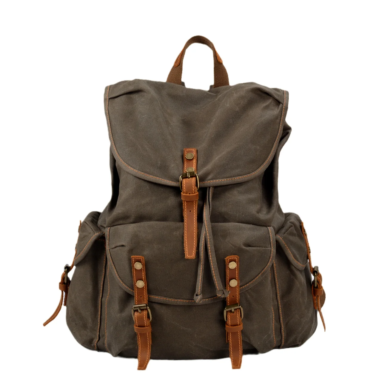 Vintage canvas backpack outdoor leisure large capacity travel backpack men's mountaineering bag