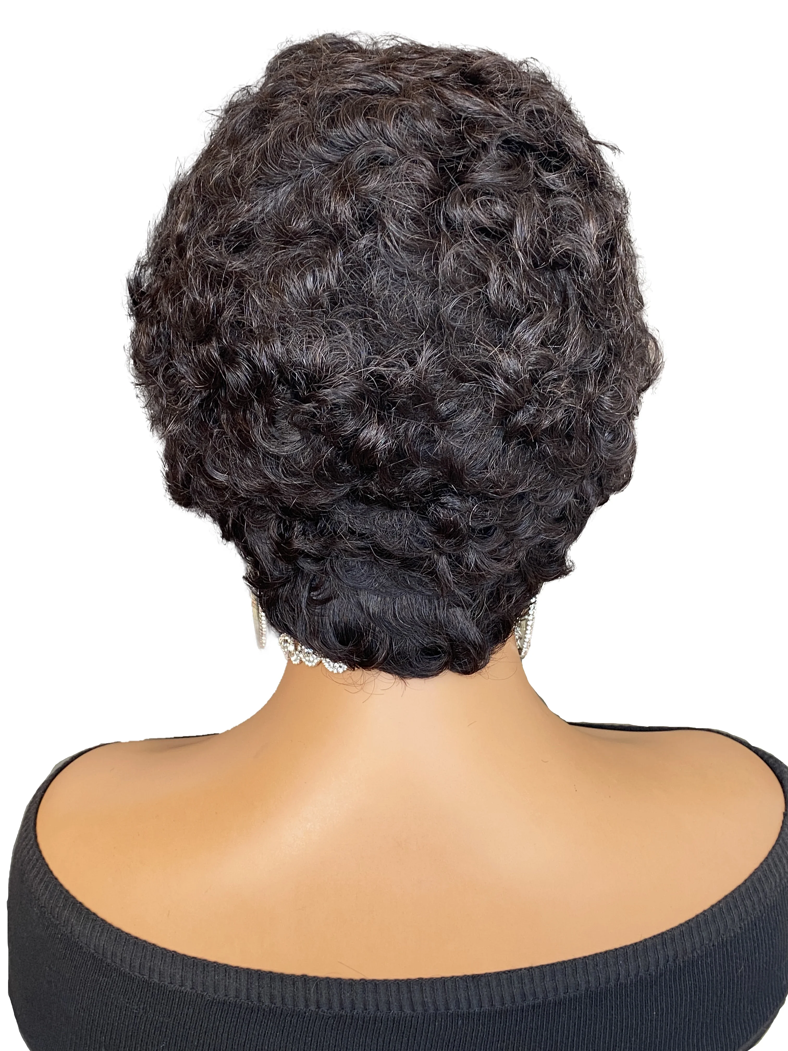 150% Density Short Pixie Cut Curly Wig Kinky Curly 13x4 Lace Frontal Short Wig Remy Hair Human Hair Wigs for Women Colored Wig_voghion.com