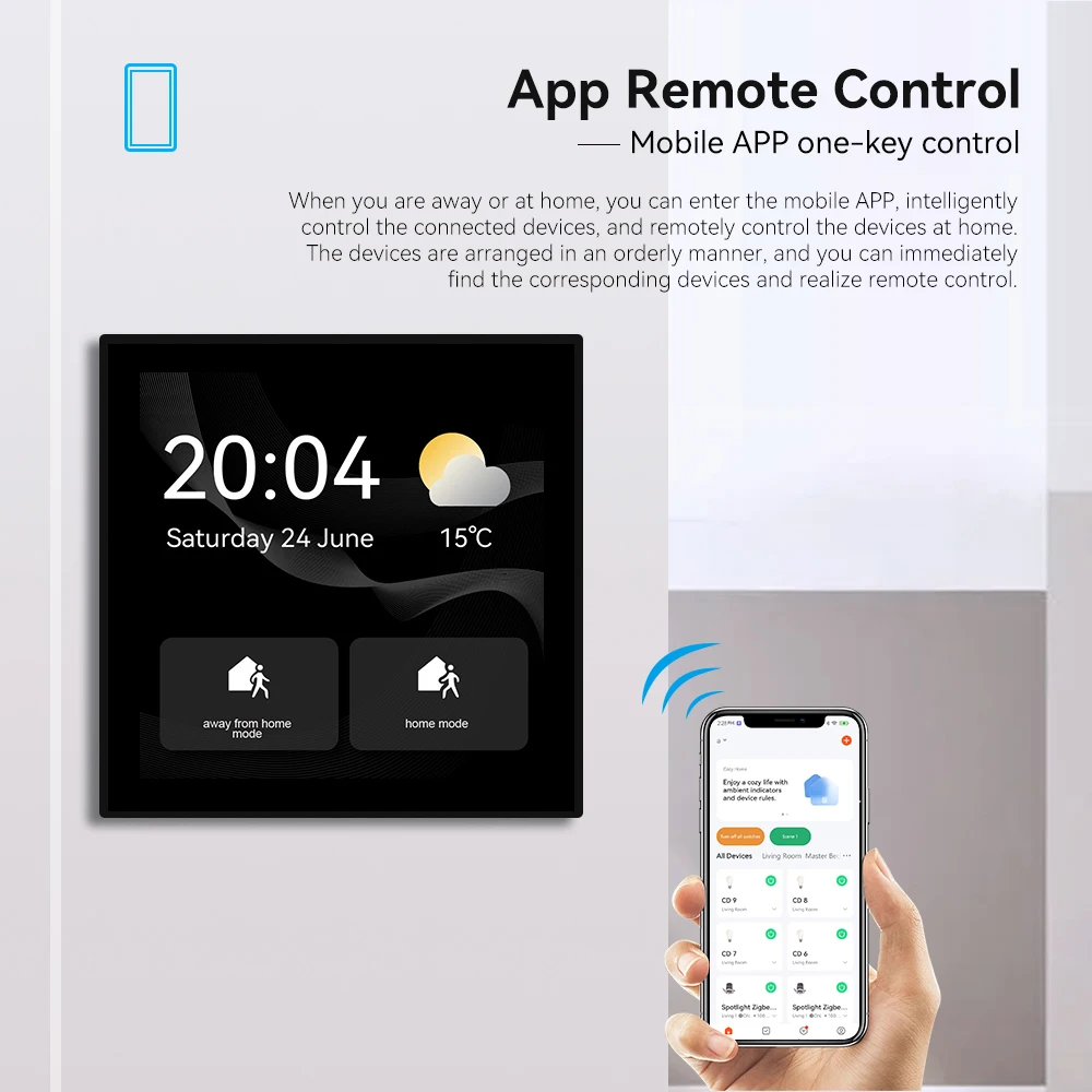 Hands Free Smart Home Remote Control Host Tuya Control Panel with APP Remote Control Function