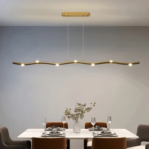 Badu Modern Pendant Lamp for Restaurants Linear Strip Chandelier Lights Decoration