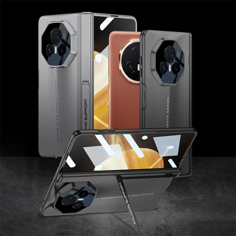 COQUE Custodia Magic V5 con supporto ad anello/Cover magnetica con cerniera/Trasparente/Protezione completa a 360˚, custodia per cellulare pieghevole Honor Magic V5-Trasparente