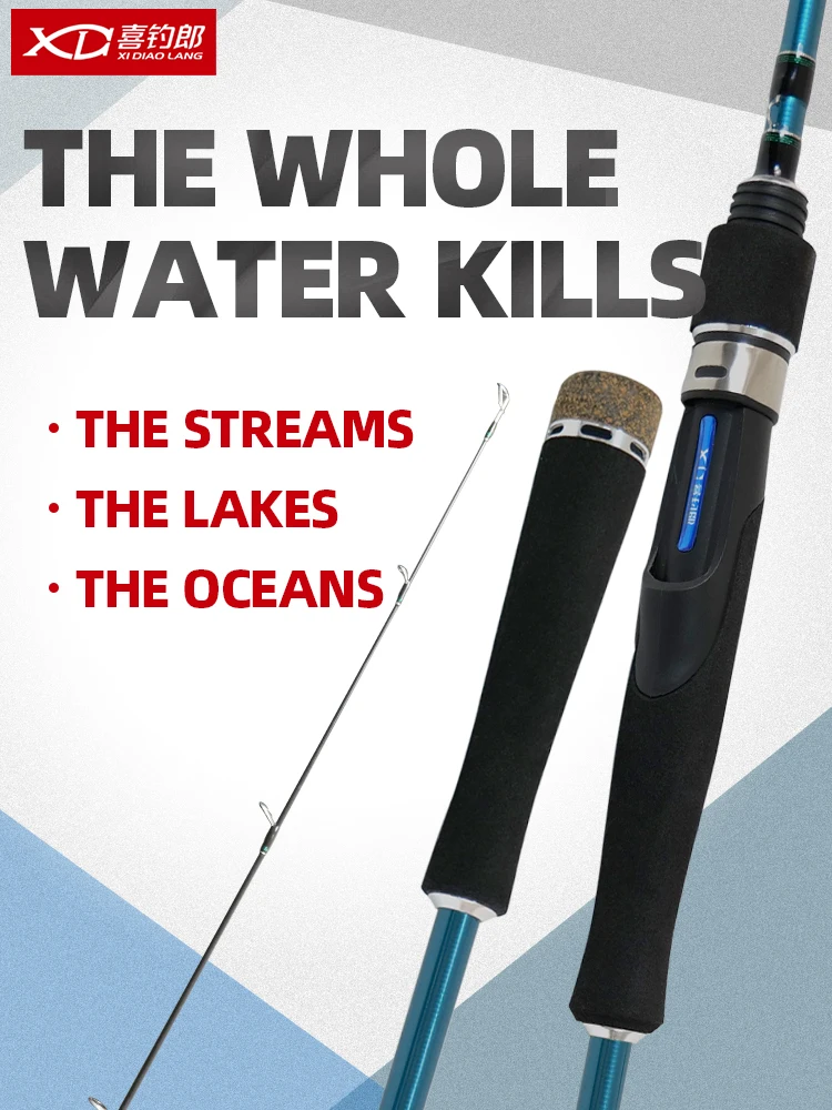 Xdl Oem 1.98m 2.1m 2.4m Portable Sea Bass Rods Eva Handle 30t+40t High Carbon Fiber Spinning