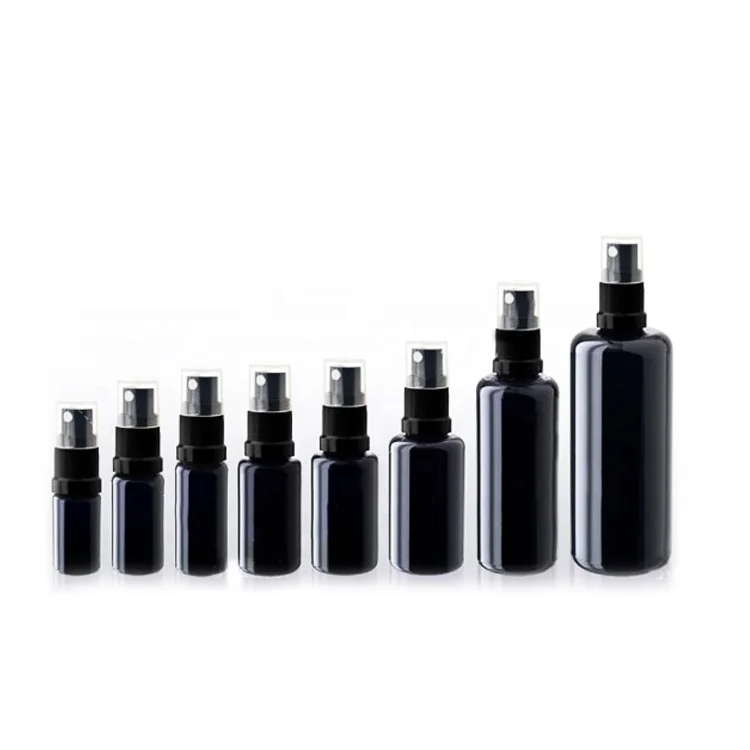 UV Protection Violet Optical Black Glass Bottles Essential Dark Oil Glass Spray Bottle