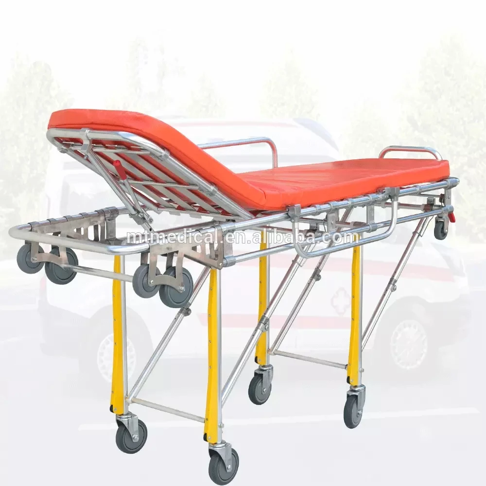 MT MEDICAL Hospital medical foldable hydraulic transport cart  rescue ambulance patient emergency portable stretcher