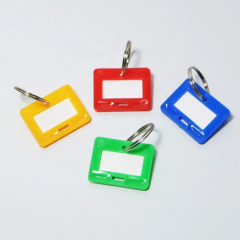 Mini Size Student Cheap Plastic Colorful pp Key Tag  Plastic Key Ring Tags