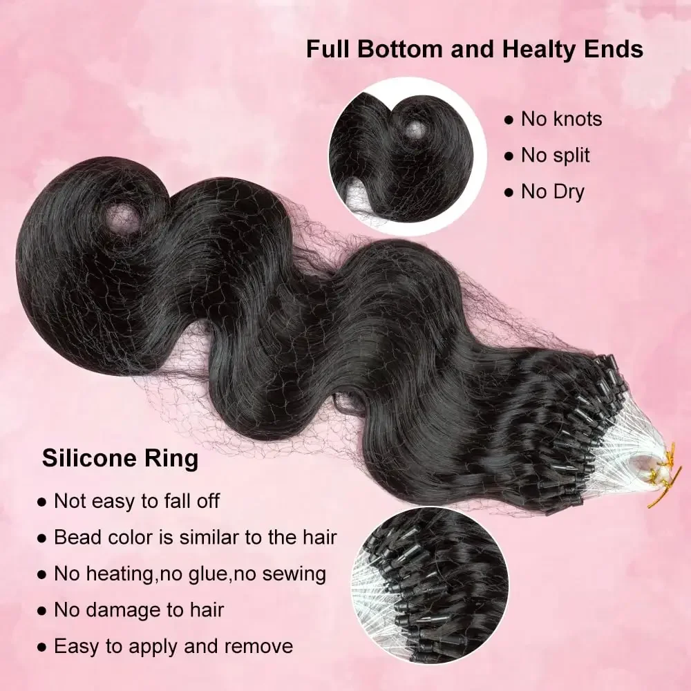 Micro Ring Echthaar Extensions Brasilianisches Remy Für Volumen_voghion.com