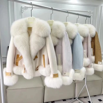 Imitation fox fur coat women short 2024 autumn and winter new warm outside to wear foreign style fur collar top