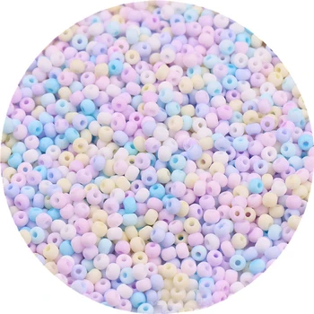 Hobbyworker 3mm 450g/Bag Macaron Frosted Glass Loose Seed Beads for Jewelry Making