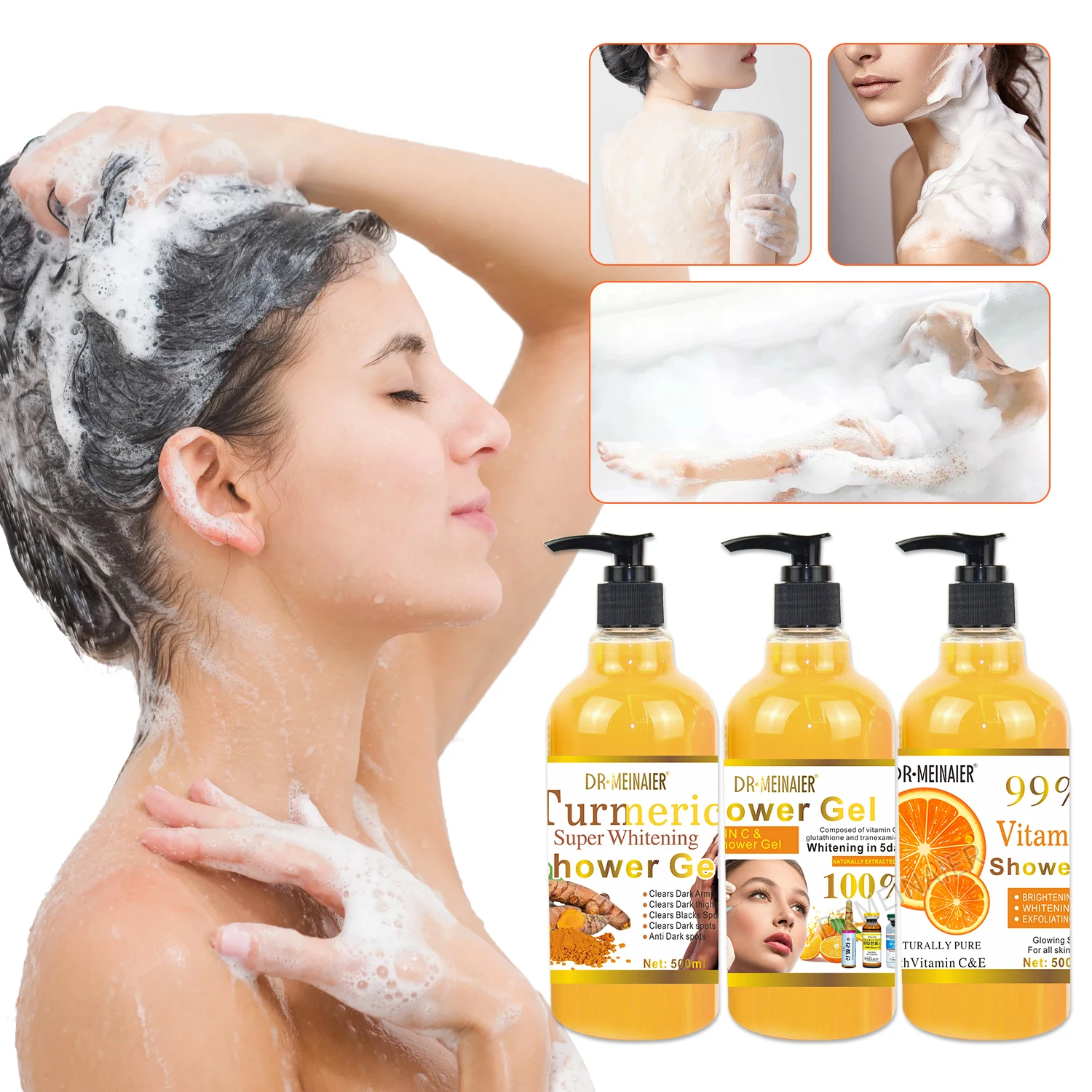 High Quality Glutathione Shower Gel Gold Body Wash Whitening Scrub  Exfoliating Liquid Soap Natural Skincare