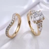 Bague en or jaune 14 carats avec diamant de laboratoire