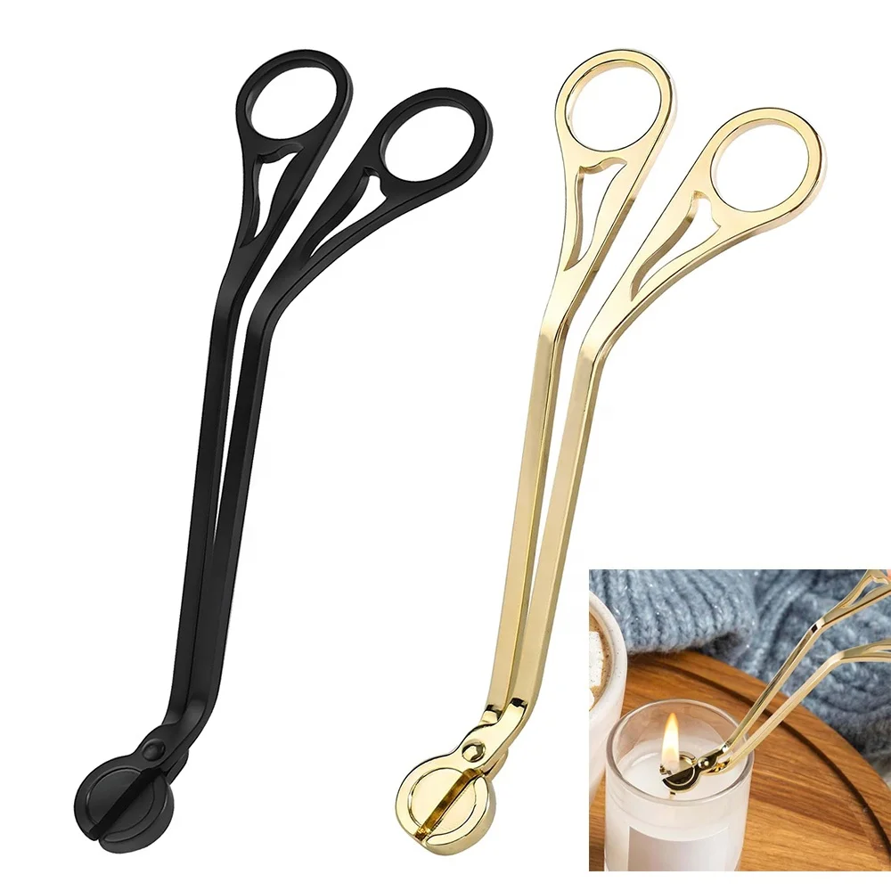 New Design Candle Wick Trimmer Custom Laser Logo Wick Tools Gold Black Silver Wick Scissor Cutter Candle Accessories
